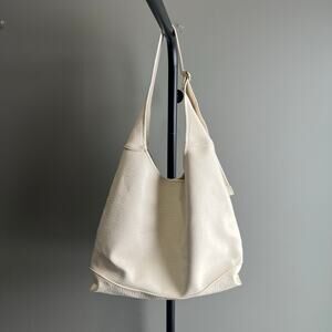 Slouchy Off White Hobo Bag Purse with Flaw (marks)